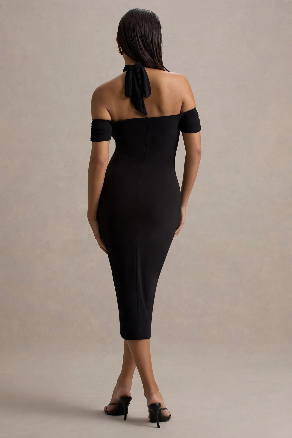 Cut-Out Halter-Neck Midi Dress
