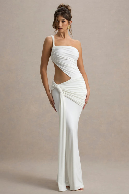 Asymmetric Maxi Dress With Wrap Skirt